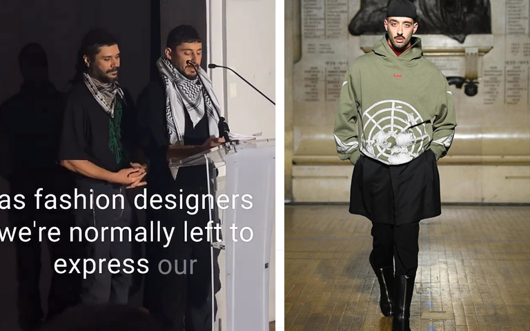 ΕΒΔΟΜΑΔΑ ΜΟΔΑΣ ΜΙΛΑΝΟΥ: Δύο Παλαιστίνιοι σχεδιαστές απευθύνουν έκκληση για κατάπαυση του πυρός μέσω των δημιουργιών τους-