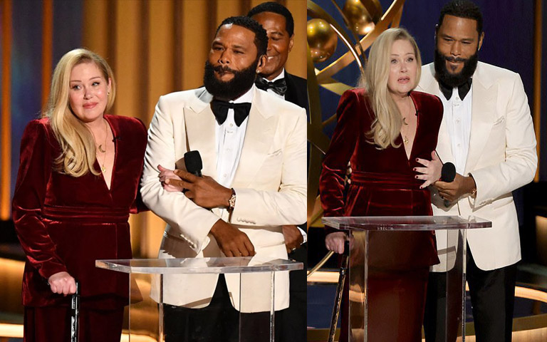ΒΡΑΒΕΙΑ EMMY: H Κριστίνα Απλγκεϊτ δακρυσμένη στη σκηνή-Η ηθοποιός έκανε την έκπληξη μετά που διαγνώστηκε με σκλήρυνση κατά πλάκας-(Βίντεο)