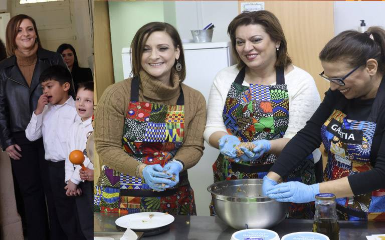 ΕΛΕΝΕΙΟΝ ΔΗΜΟΤΙΚΟ ΣΧΟΛΕΙΟ: Η πρώτη κυρία της Δημοκρατίας μαγειρεύει με αγάπη για τους μαθητές-Μυρωδιές από φαγητό με υλικά από το περιβόλι του Προεδρικού-(Φώτο)