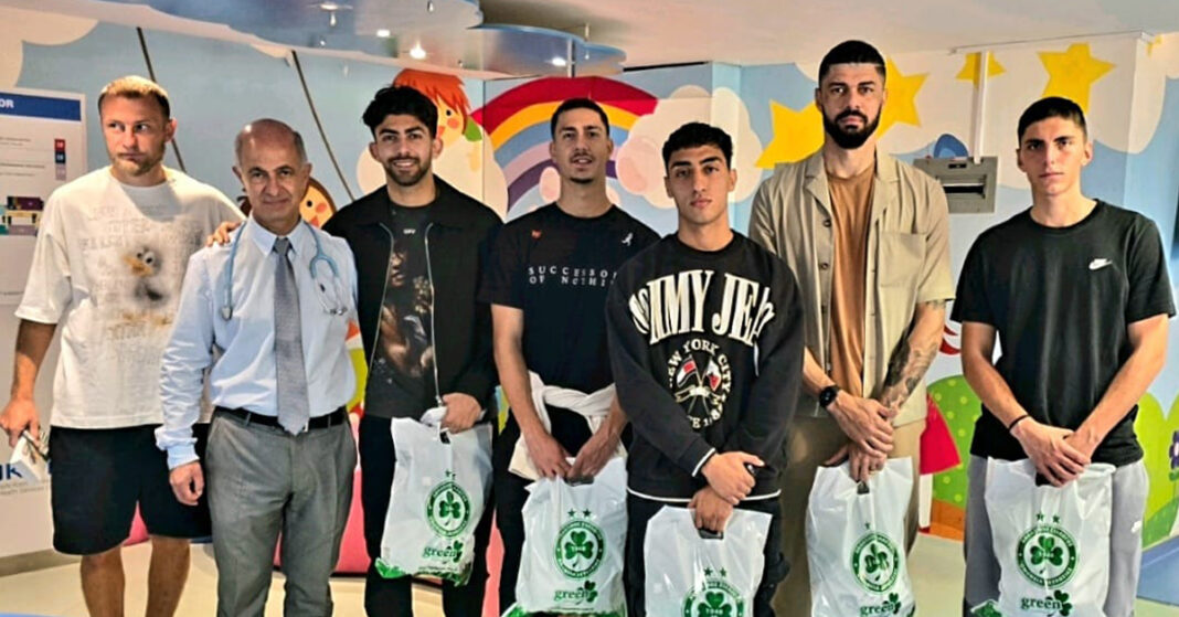 ΟΜΟΝΟΙΑ: Συγκινητική επίσκεψη των παικτών στην Παιδιατρική Κλινική του Μακάρειου Νοσοκομείου