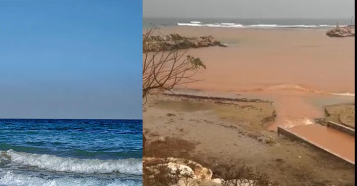 ΠΑΡΑΛΙΜΝΙ: Όμορφη αλλά… τρελή φύση – Η θάλασσα «κόκκινη» από τον Byron-(Βίντεο)