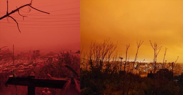 «ΚΟΚΚΙΝΟΣ ΟΥΡΑΝΟΣ»: Από την Κρήτη μέχρι την Αττική και τα νησιά του Αιγαίου-(Φώτο-Βίντεο)