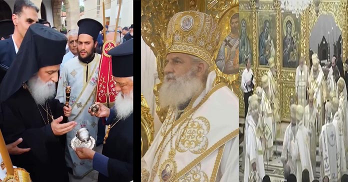 ΠΑΦΟΣ: Ένταση κατά την ενθρόνιση του Γρηγόριου– Συνθήματα υπέρ Τυχικού και ισχυρή παρουσία Αστυνομίας-(Βίντεο)